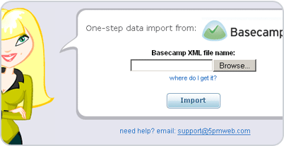 Import data from Basecamp to 5pm
