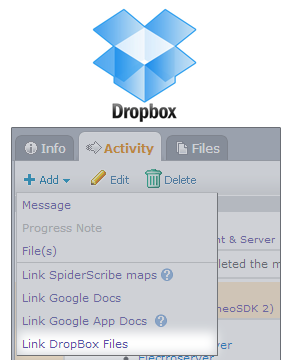 Now you can easily link any files from Dropbox - documents, pictures, etc. 